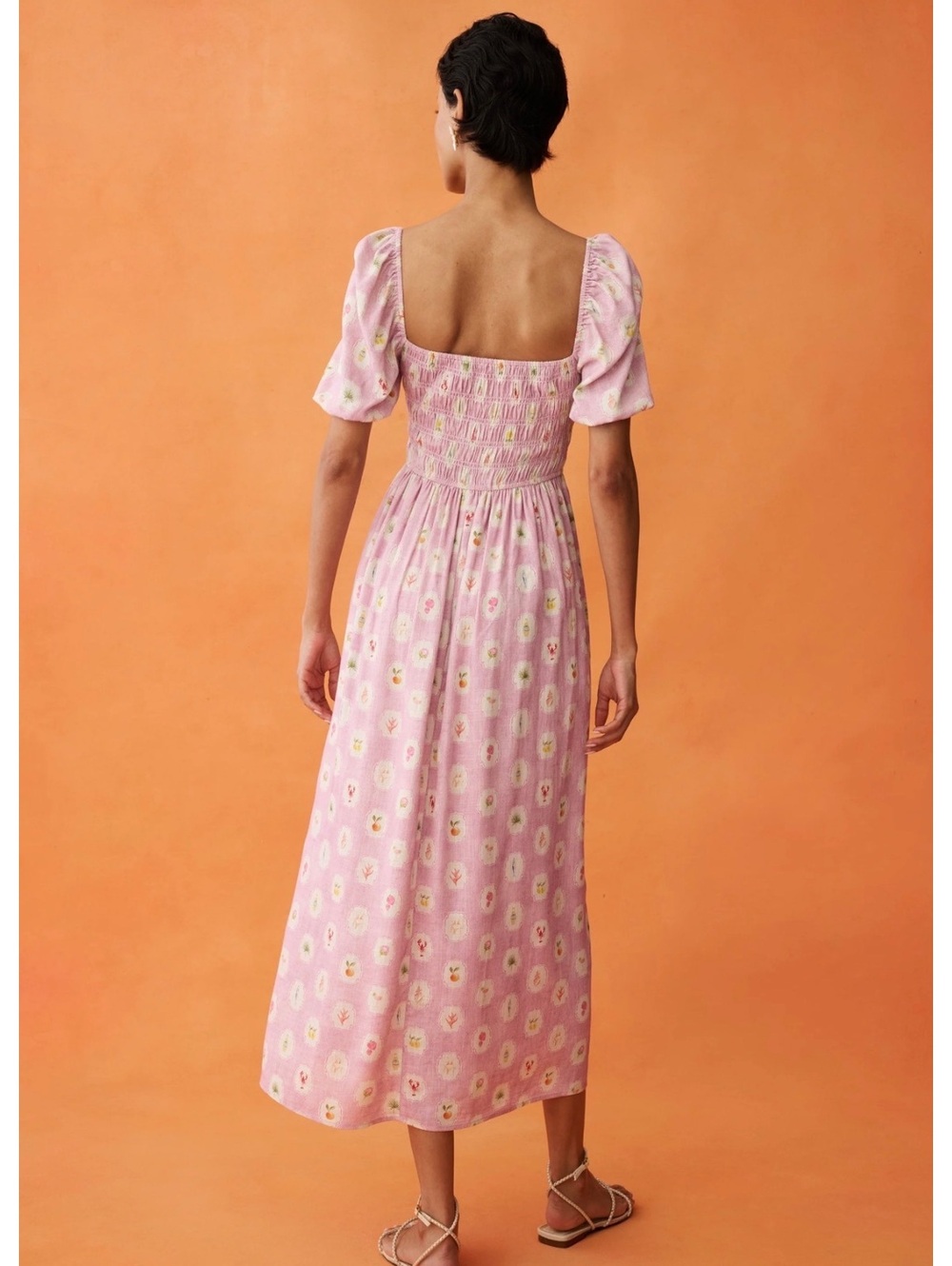 Few Moda Anaya Marcey Puff Sleeves Maxi Dress Pick Sands Size Medium - Picture 4 of 9